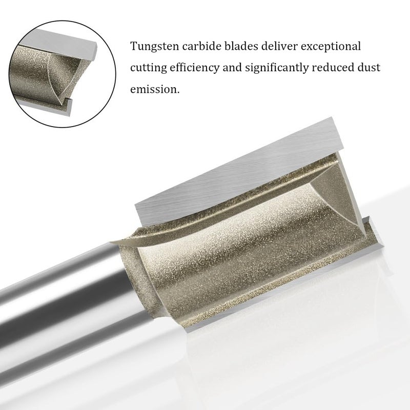 NACX 1/4-inch Shank, 1/4-inch Cutting Dia, 2-Flute Straight Router Bit, Carbide Tipped Plunge Router Bit, 4pcs - Image 3